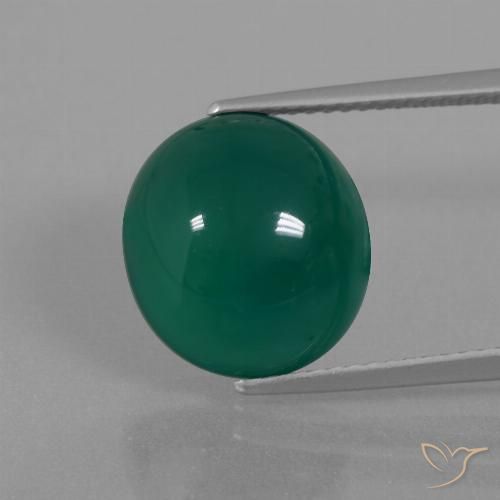 7.87ct Naturel Vert foncé moyen Agate, ovale, Translucide