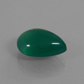 Agate vert naturelle en forme de poire, 6,75 ct, translucide