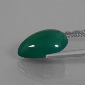 Agate vert naturelle en forme de poire, 6,75 ct, translucide
