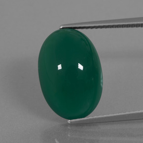 Agate vert naturelle coupe ovale, 10,63 ct, translucide