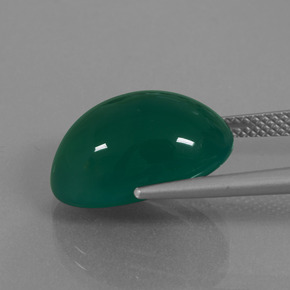 Agate vert naturelle coupe ovale, 10,63 ct, translucide