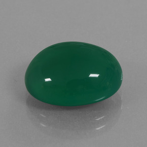Agate vert naturelle coupe ovale, 7,34 ct, translucide