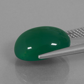 Agate vert naturelle coupe ovale, 7,34 ct, translucide