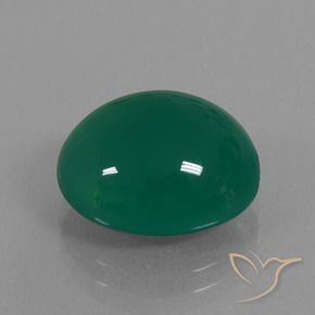 Agate Vert foncé moyen naturelle ovale, 7.92 ct, Translucide