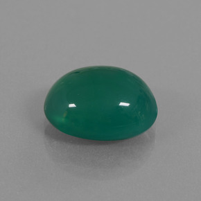 Agate vert naturelle coupe ovale, 6,88 ct, translucide
