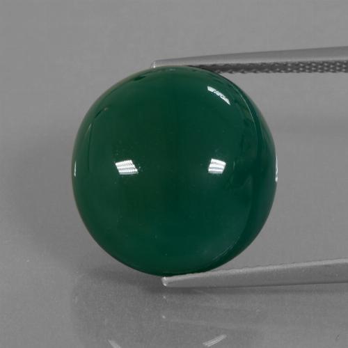 Agate Vert naturelle Coupe ovale, 13.14 ct, Translucide
