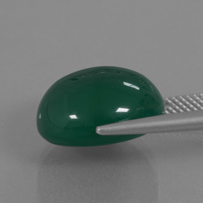 Agate Vert naturelle Coupe ovale, 13.14 ct, Translucide