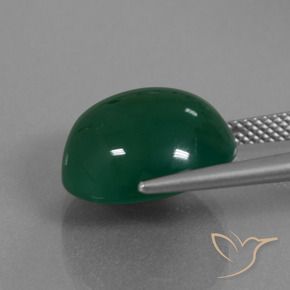 Agate Vert jaunâtre naturelle Coupe ovale, 11.22 ct, Translucide