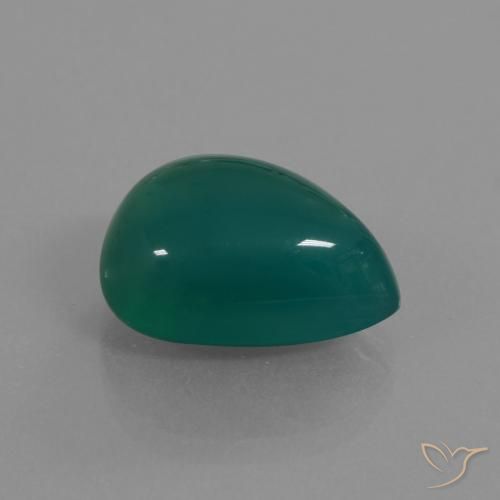 Agate Vert moyen naturelle En forme de poire, 9.48 ct, Translucide