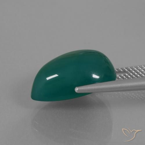 Agate Vert moyen naturelle En forme de poire, 9.48 ct, Translucide