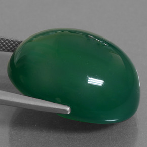 Agate vert naturelle coupe ovale, 35,01 ct, translucide
