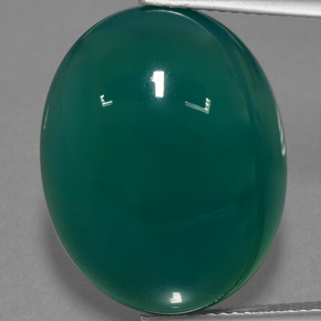 Agate vert naturelle coupe ovale, 23,14 ct, translucide