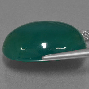 Agate vert naturelle coupe ovale, 23,14 ct, translucide