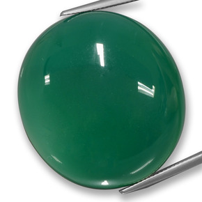 Agate Vert jaunâtre naturelle Coupe ovale, 73.25 ct, Translucide