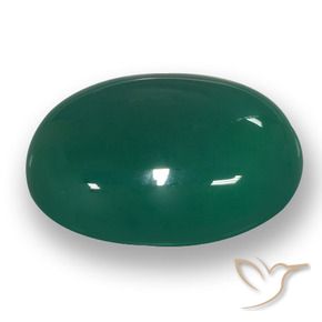 Agate Vert naturelle ovale, 53.13 ct, Translucide