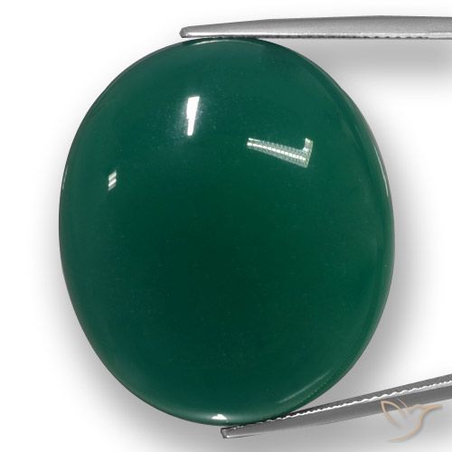 58.42ct Naturel Vert foncé moyen Agate, ovale, Translucide