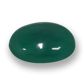 Agate vert naturelle coupe ovale, 37,57 ct, translucide