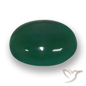 Agate Vert moyen naturelle ovale, 66.48 ct, Translucide