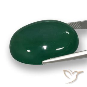 Agate Vert moyen naturelle ovale, 66.48 ct, Translucide