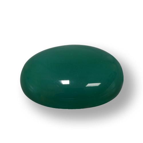 Agate vert naturelle coupe ovale, 78,98 ct, translucide