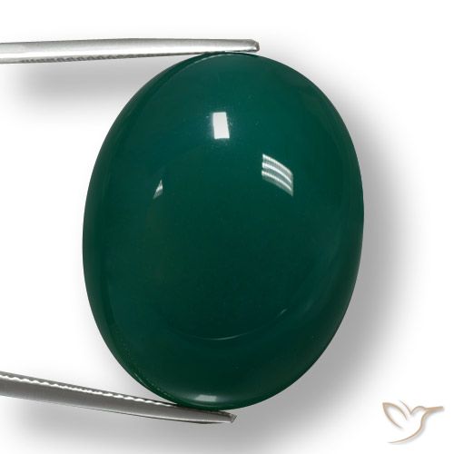 56.95ct Naturel Vert foncé Agate, ovale, Translucide