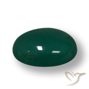 Agate Vert foncé naturelle ovale, 56.95 ct, Translucide