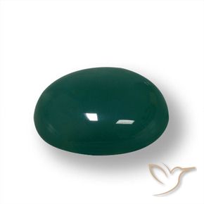 Agate Vert foncé naturelle ovale, 50.18 ct, Translucide