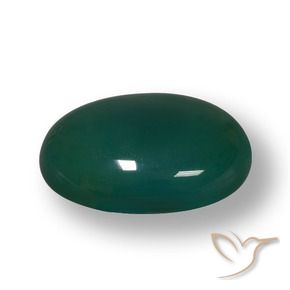 Agate Vert foncé naturelle ovale, 52.23 ct, Translucide