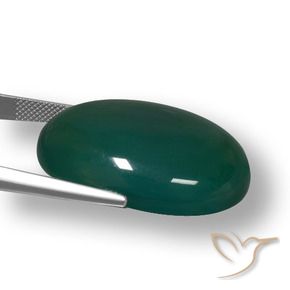 Agate Vert foncé naturelle ovale, 52.23 ct, Translucide