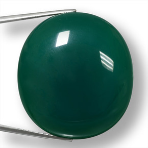 Agate Vert naturelle Coupe ovale, 187.05 ct, Translucide