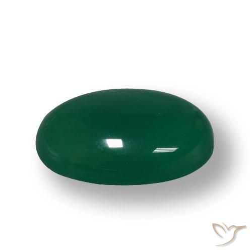 Agate Vert moyen naturelle ovale, 55.68 ct, Translucide