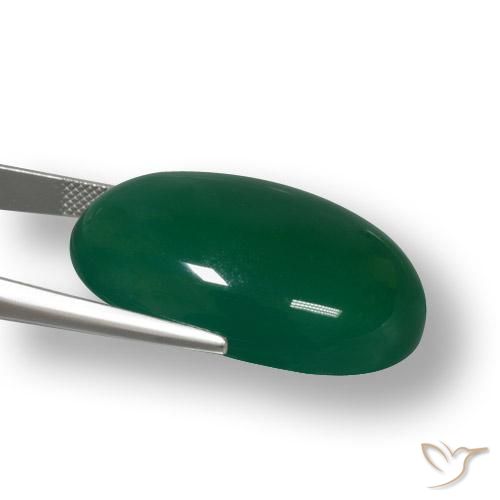 Agate Vert moyen naturelle ovale, 55.68 ct, Translucide