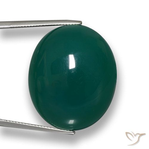 67.56ct Naturel Vert foncé Agate, ovale, Translucide