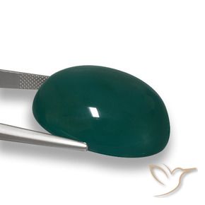 Agate Vert foncé naturelle ovale, 67.56 ct, Translucide
