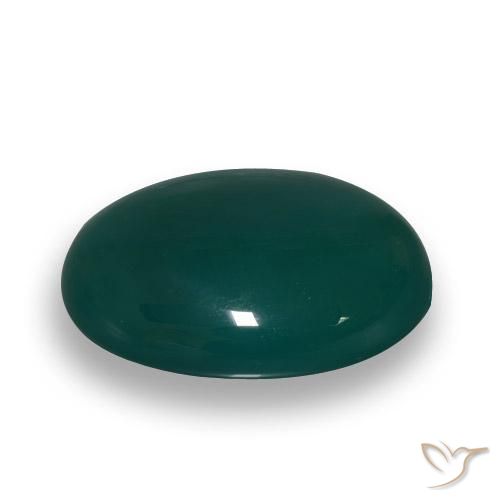 Agate Vert frais naturelle ovale, 63.79 ct, Translucide