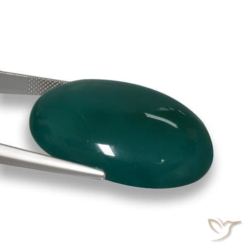 Agate Vert frais naturelle ovale, 63.79 ct, Translucide