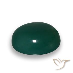 Agate Vert foncé naturelle ovale, 59.91 ct, Translucide