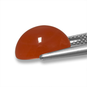 Agate Rouge-orange naturelle Coupe ovale, 4.98 ct, Translucide