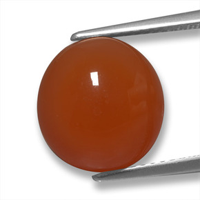 Agate Rouge feu naturelle Coupe ovale, 6.25 ct, Translucide