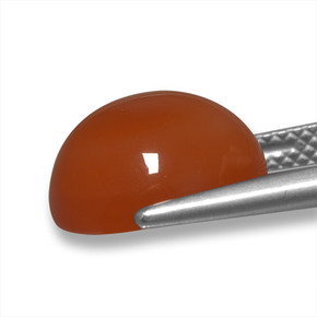 Agate Rouge feu naturelle Coupe ovale, 6.25 ct, Translucide