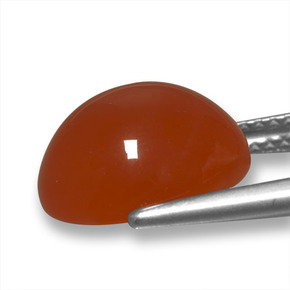Agate Rouge-orange naturelle Coupe ovale, 5.99 ct, Translucide