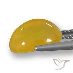 Agate Jaune miel naturelle ovale, 4.67 ct, Translucide