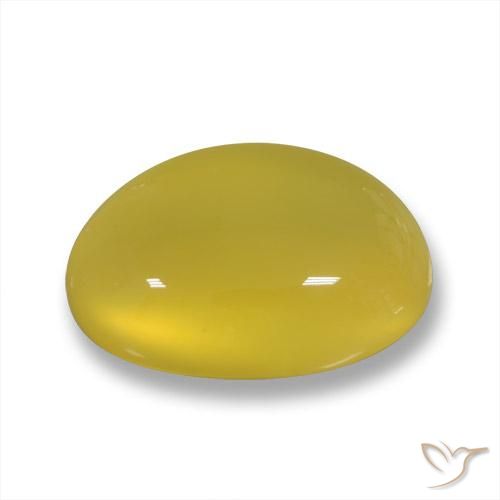 Agate Jaune moyen naturelle ovale, 3.48 ct, Translucide