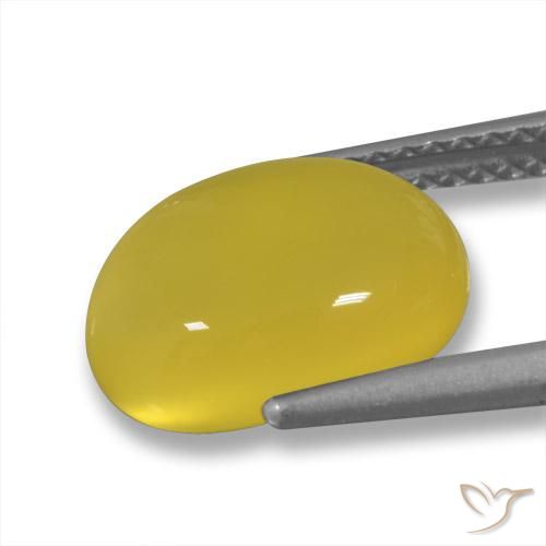Agate Jaune moyen naturelle ovale, 3.48 ct, Translucide