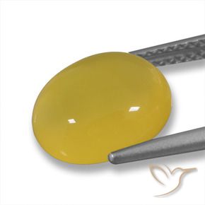 Agate Jaune moyen naturelle ovale, 4.22 ct, Translucide