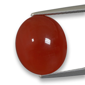 Agate rouge naturelle coupe ovale, 5,87 ct, translucide