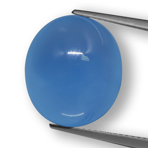Agate Bleu naturelle Coupe ovale, 12.22 ct, Translucide