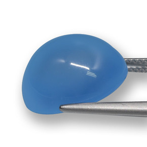 Agate Bleu naturelle Coupe ovale, 12.22 ct, Translucide