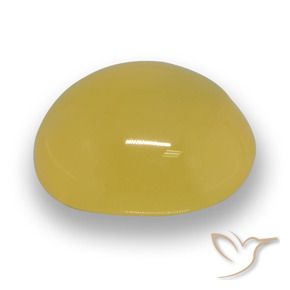 Agate Doré jaunâtre naturelle ovale, 6.30 ct, Translucide