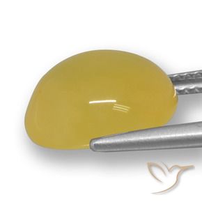 Agate Doré jaunâtre naturelle ovale, 6.30 ct, Translucide